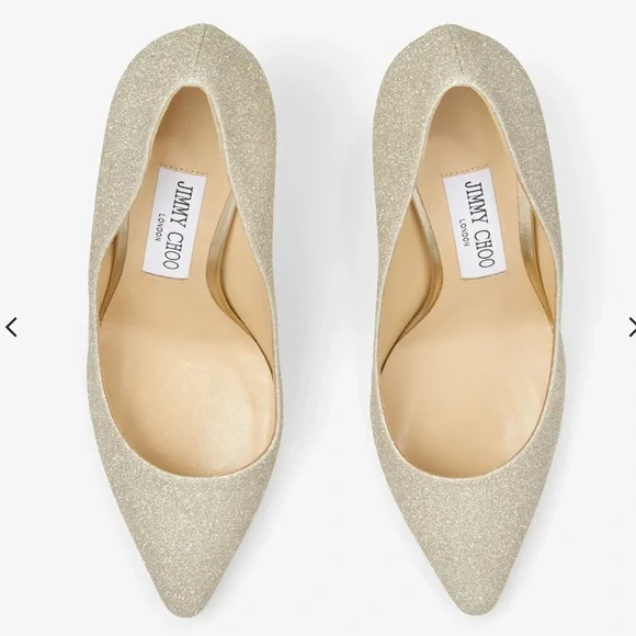 Jimmy Choo Romy 85 SIZE 39.5 Glitter Pointy Toe Pumps - Picture 3 of 9